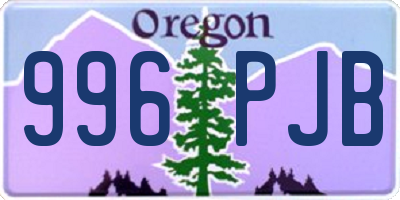 OR license plate 996PJB