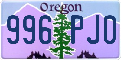 OR license plate 996PJO