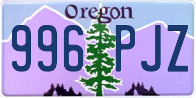 OR license plate 996PJZ