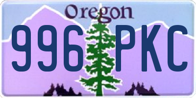 OR license plate 996PKC