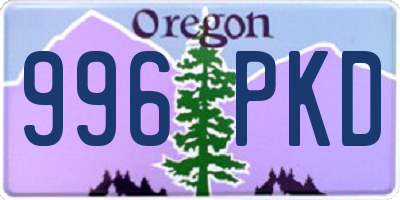 OR license plate 996PKD