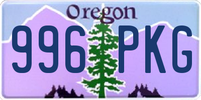 OR license plate 996PKG