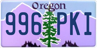 OR license plate 996PKI
