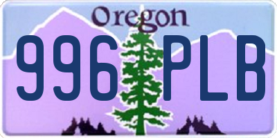 OR license plate 996PLB