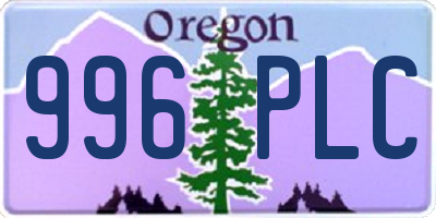 OR license plate 996PLC