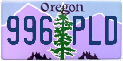 OR license plate 996PLD