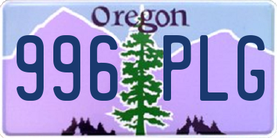 OR license plate 996PLG