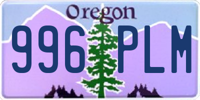 OR license plate 996PLM