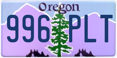 OR license plate 996PLT