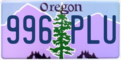 OR license plate 996PLU