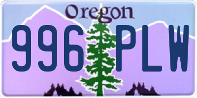 OR license plate 996PLW