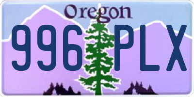 OR license plate 996PLX