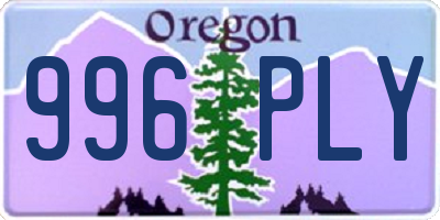 OR license plate 996PLY