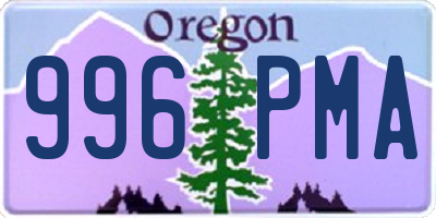 OR license plate 996PMA