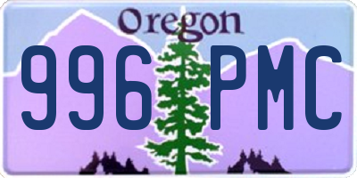 OR license plate 996PMC