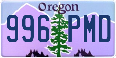 OR license plate 996PMD