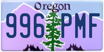 OR license plate 996PMF