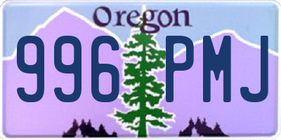 OR license plate 996PMJ