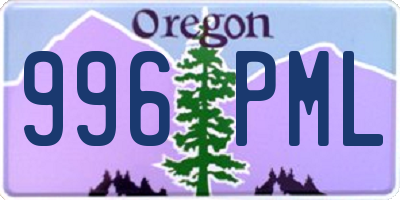 OR license plate 996PML