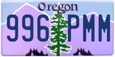 OR license plate 996PMM