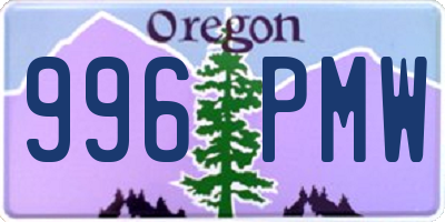 OR license plate 996PMW