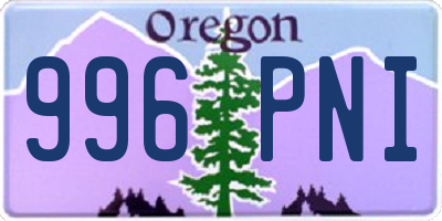 OR license plate 996PNI