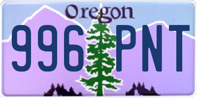 OR license plate 996PNT