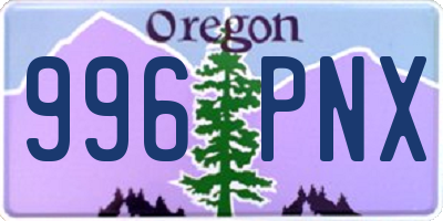 OR license plate 996PNX