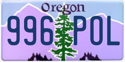 OR license plate 996POL