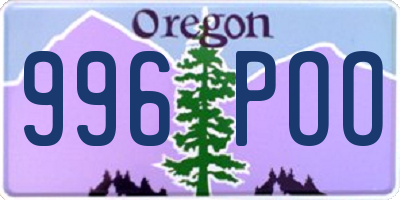 OR license plate 996POO