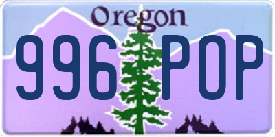 OR license plate 996POP