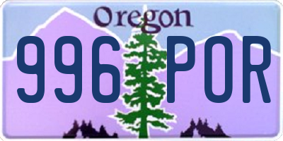 OR license plate 996POR