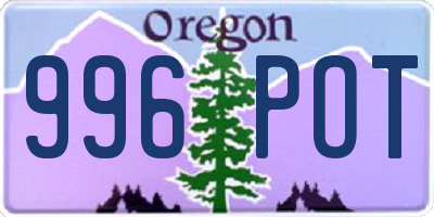 OR license plate 996POT