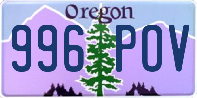 OR license plate 996POV