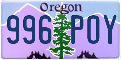 OR license plate 996POY