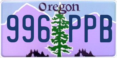 OR license plate 996PPB