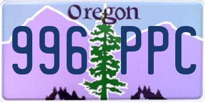 OR license plate 996PPC