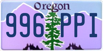 OR license plate 996PPI