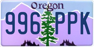 OR license plate 996PPK