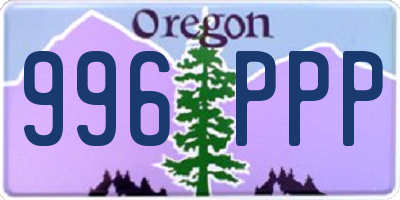 OR license plate 996PPP