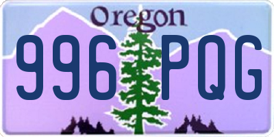 OR license plate 996PQG