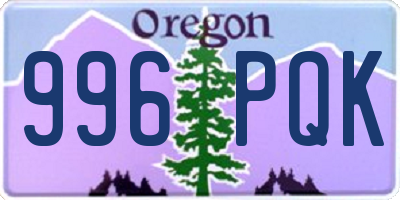 OR license plate 996PQK