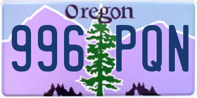 OR license plate 996PQN
