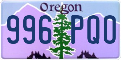 OR license plate 996PQO