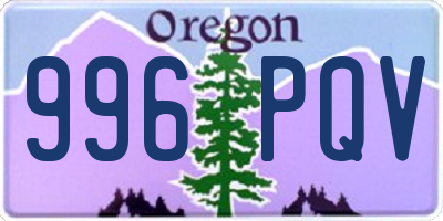 OR license plate 996PQV