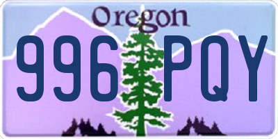 OR license plate 996PQY