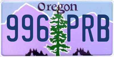 OR license plate 996PRB