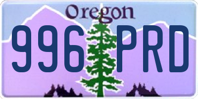 OR license plate 996PRD