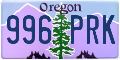 OR license plate 996PRK