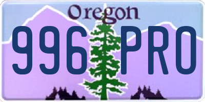 OR license plate 996PRO